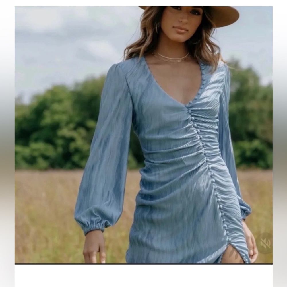 Kittenish Blue Skies Button Up Dress size medium